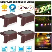 4 Solar LED Bright Deck Lights Outdoor Garden Patio Railing Decks Path Lighting