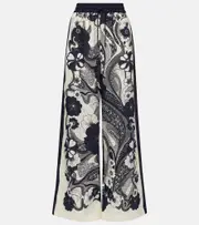 [Alemais] Alémais Mickey floral linen wide-leg pants UK 14 white
