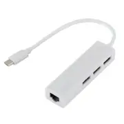 Type C 3 Port Hub Usb To Rj45 Ethernet Network Adapter Cable Usb Cables Hubs & Adapters