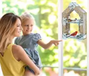 *NWT* Sneak-a-Peek Window Mount Acrylic Birdfeeder
