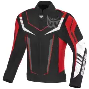 Radic Evo Plus Black White Red Waterproof Textile Motorcycle Jacket