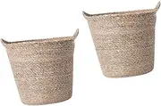 INOOMP 2pcs Pastoral Style Storage Basket Woven Rattan Flower Basket for Plant Home Storage