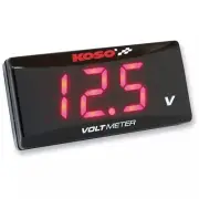 Koso Super Slim Volt Meter - Red Digits