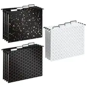 12 Pack Decorative Hanging File Folders Letter Size - 12 Pack Black & White