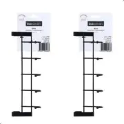2X Wire Over Door Hanging Rack 5 Hook Hanger Bathroom Kitchen Clothes Organiser