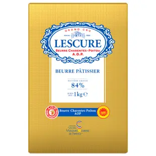 【聖寶】Lescure萊思克AOP片狀發酵無鹽奶油84%(冬乳製成) - 1kg /片