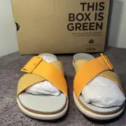 Clarks cloudsteppers NWB “yellow” Eliza April sandals Women’s US sz 12 M