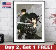Attack on Titan Poster 18" x 24" Print Anime Wall Art Decor AoT Levi Mikasa