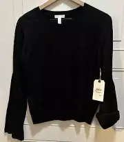 Leith Women Size Small Black Bell Sleeve Sweater Lightweight All Season Classic