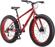 [Mongoose] Aztec Mens and Womens Fat Tire Bike, 18-Inch Steel Frame, 26-Inch Wheels, 4-Inch knobby Tires, Red