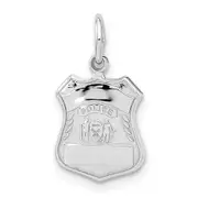 14k White Gold Police Badge Charm