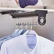 Pull Out Closet Clothes Rail, Heavy Duty Retractable Wardrobe Closet Pull Out Rod Clothes Hanger Towel Rail/Extending Rail/Storage Organiser/Hanging Clothes Rod/B/45.6Cm/17.9In FANDIAO