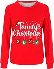 [Generic] Pajamas for Family of 5 and Dog Matching Family Pullover Sets Merry Christmas Y'all Print Crew Neck Pullover for Dad Family Feeling Pajamas Boys Bunny
