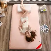 Soft Floor Mattress, Traditional Futon Mattress, Thicken Daybed Futon, Roll Up Guest Mattress Sleeping Pad, Foldable Floor Lounger Bed Couches Mattress(Pink,1.8X2.0m)