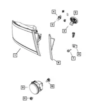 Genuine Mopar Park Turn And Side Lamp Socket Right 5191189AA