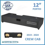 Chevy Silverado 2020 Crew Cab 12" Dual Ported sub box Subwoofer Enclosure