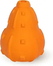 Treat Dispensing Dog Toy, Interactive Puzzle Feeder Fillable Enrichment Toys, Tough Rubber Puppy Chew Toy for Small Medium Dogs (Orange)