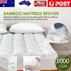 1000GSM Queen King Bamboo Pillowtop Mattress Topper Bed Matress Protector Pad OZ
