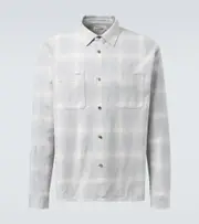 [Frame] Frame Checked cotton overshirt UK 16 blue