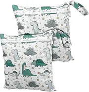 SECFOU 2pcs Maternity Nappies Diaper Caddy Reusable Wet Bags Zipper Organizer Pouch for Diaper Bag Daycare