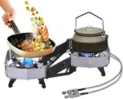Foldable Double Burner,2 Burner Cookware Portable For Picnics | Foldable Windshield Camping Heater Stove For Camping, Survival, Fishing