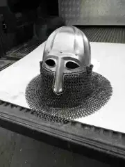 Medieval Antique Steel Helmet Tournament helmet with chain mail Armor Helmet