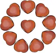 uxcell 10 Pcs Natural Heart Shaped Crystal Stone, 0.8 Inch Mini Polished Love Gemstone Crystal, Pocket Rock Engraved Worry Stones for Women Gifts Meditation, Agate Red