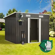 Livsip Garden Shed 2.38x1.31M Outdoor Storage Sheds Workshop Cabin Metal House