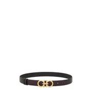 Gancini-buckle leather belt 100,90,80,95,85,75 Ox blood color/black