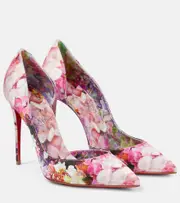 [Christian Louboutin] Christian Louboutin Iriza 100 floral crêpe satin pumps AU 11 multicoloured