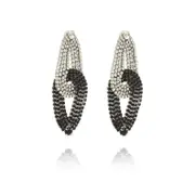 Culturesse Brooklyn Sterling Silver Diamantes Knot Earrings For Pierced Ears