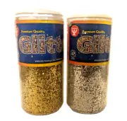 2 NEW 4oz Hygloss Glitter Plastic Shaker Bottles 1 Gold & 1 Silver NEW