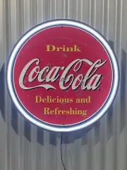 COKE COCA COLA 700 MM DIAMETER NEON SIGN PERFECT FOR BAR MANCAVE