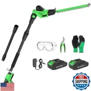 SOYUS Pole Hedge Trimmer Cordless, 18-inch Electric Hedge Trimmer with Extens