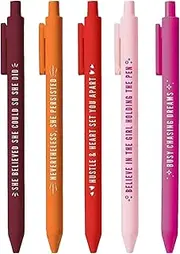 5 Pack Motivational Pens, Funny Inspirational Pen Set For Women, Retractable Black Ink Motivational Pens Congratulations Present For Teacher Colleague