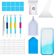 Gem Art Supplies | Portable Rhinestone Painting Tools | Gem Art Set with Pouches, Tweezer, Gradient Color Crafting Supplies