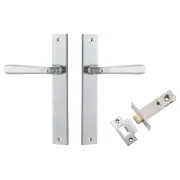 Copenhagen Lever Rectangular Backplate Passage Kit Brushed Chrome
