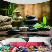 Green Leaves Black Stone 3D Wall Hang Cloth Tapestry Fabric Decorations Decor