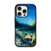 iPhone 16 Pro Impact Case MagSafe Compatible NATURE REIGNS SUPREME 2, FOREST TREES BLUE GREEN WATERCOLOR ABSTRACT PAINTING
