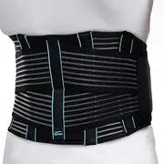 TYNOR Lumbar Support Belt Adjustable Back Support Belt for Men & Women, Sciatica, Herniated Disc, Scoliosis & Lower Back Pain Breathable Back Brace with Lumbar Pad (XL, Black)