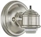 1 Light Wall Sconce Fitter Lighting Fixture Brushed Nickel On Off Power Switch