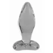 Spartacus Blown Glass Tapered Butt Plug Small - Clear