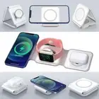 3in1 Magnetic Wireless Charger Foldable Charging Mat Pad For Apple Watch iPhone