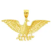 14K Gold Eagle with Olive Branch Pendant