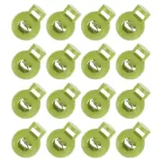 50Pcs 8mm Plastic Cord Locks Single Hole Spring Toggle Stopper, Mustard Green
