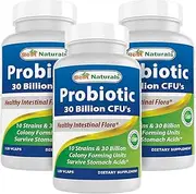 Best Naturals Probiotic 10 Strains 30 Billion Shelf Stable 120 Veggie Caps (120 Count (Pack of 3))