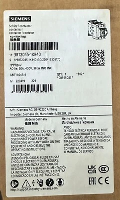 Siemens Sirius 3RT2045-1KB40-1AA0 Power Contactor