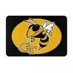 GEORGIA TECH LOGO 浴室防滑地墊 廁所衛生間腳墊 門口吸水速乾進門地毯 洗手間墊 法蘭絨防滑地墊16X2