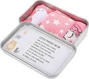 ERINGOGO Mini Stuffed Bear in Tin Box Cute Pocket Bear Doll for Decor for Party Favors Craftsmanship Charming Any Occasion