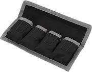 uxcell Camera Battery Pouch Case, 4 Pocket Nylon DSLR Battery Case Holder Storage Bag for AAA Battery and LP-E6 LP-E8 NP-FW50 EN-EL14 EN-EL15 Battery (Gray)